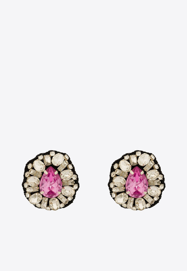 Crystal Embellished Clip-On Earrings