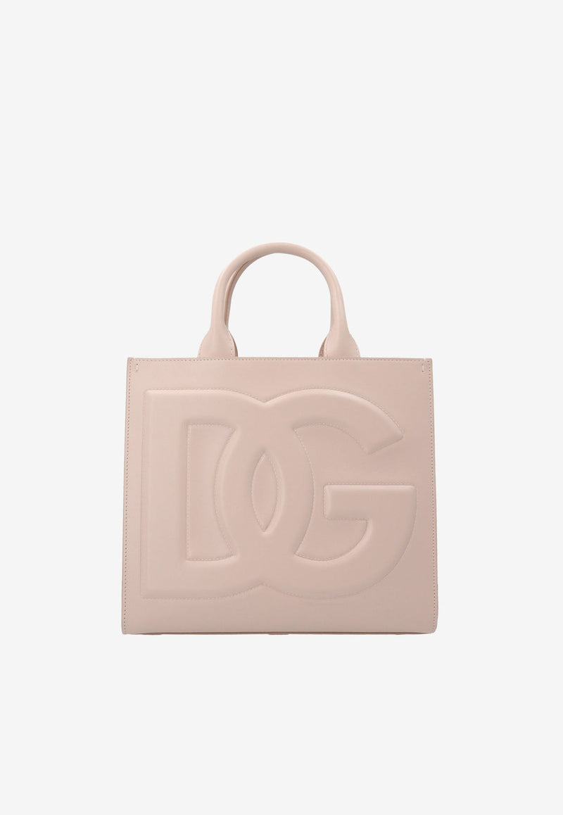 Large DG Embossed Tote Bag in Calf Leather