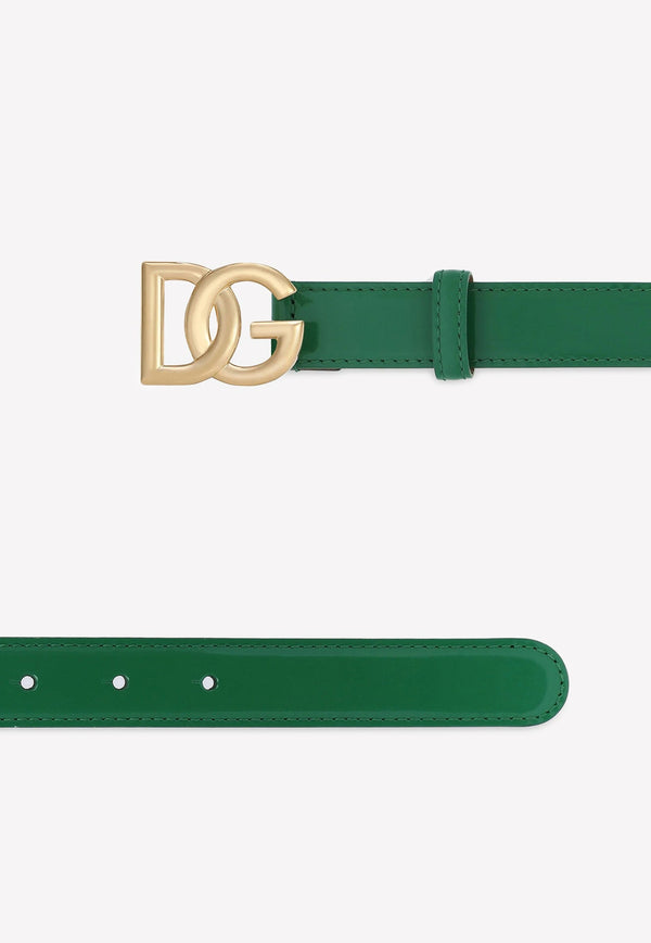 DG Logo Belt in Polished Calf Leather