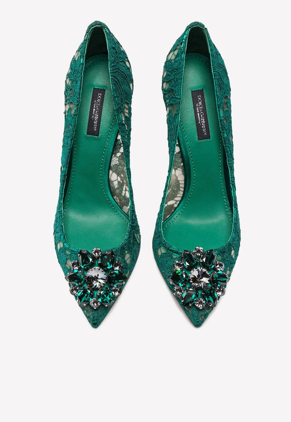 Bellucci 90 Crystal-Embellished Pumps in Taormina Lace