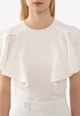 Wing-Sleeved Ruffled Top