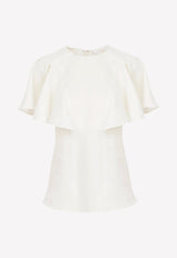Wing-Sleeved Ruffled Top