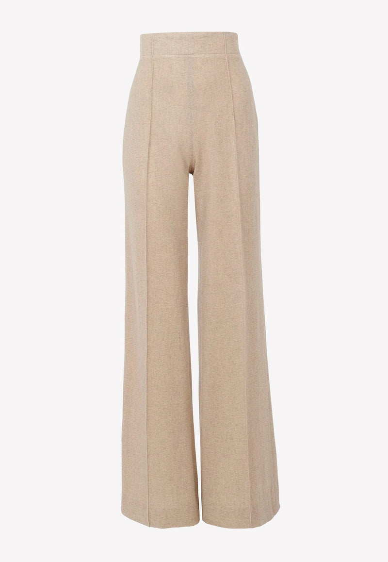 Wide-Leg Pants in Wool and Cashmere