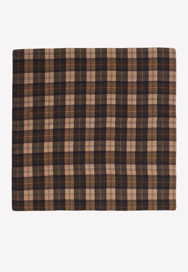 X Barbour Checked Silk Scarf