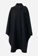 Hooded Cape Coat in Wool and Cashmere