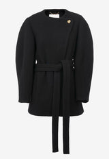 Short Wrap Wool Coat