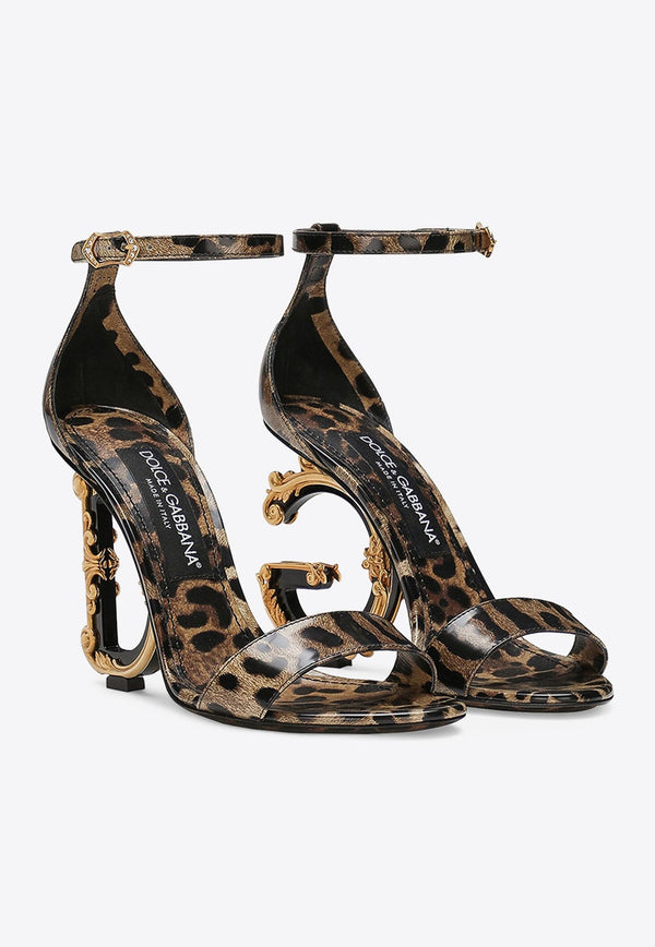 Keira 105 Leopard Print Leather DG Baroque Sandals