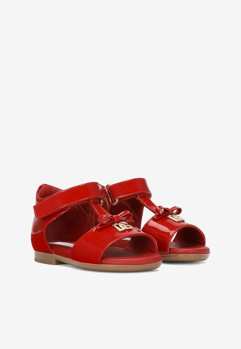 Baby Girls DG Logo Patent Leather Sandals