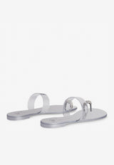 Ring Plexi Flat Sandals in PVC and Leather