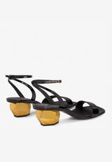 Magentha 45 Chunky Heel Sandals in Patent Leather