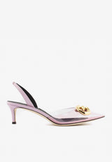 Ejecta Plexy 45 Slingback Pumps in Mirrored Leather