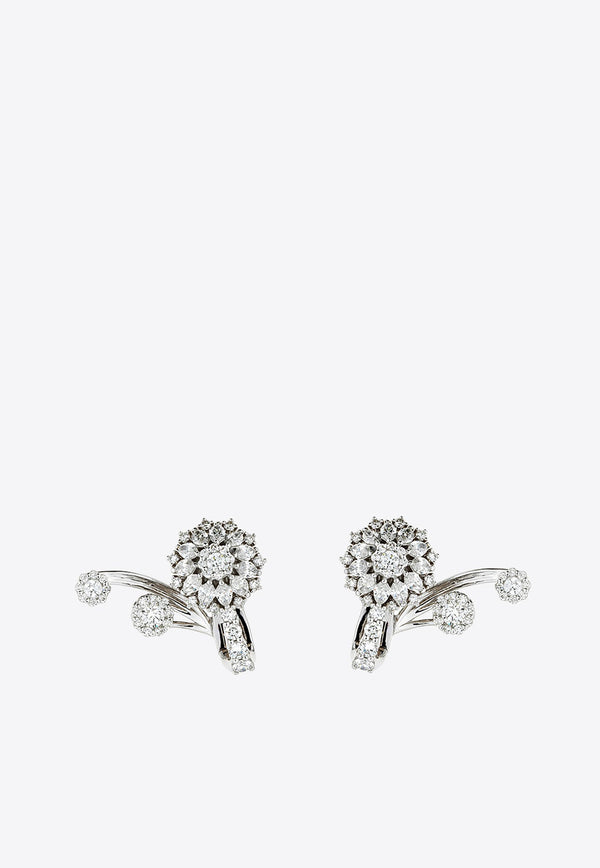 Diamond Hoop Earrings in 18-karat White Gold