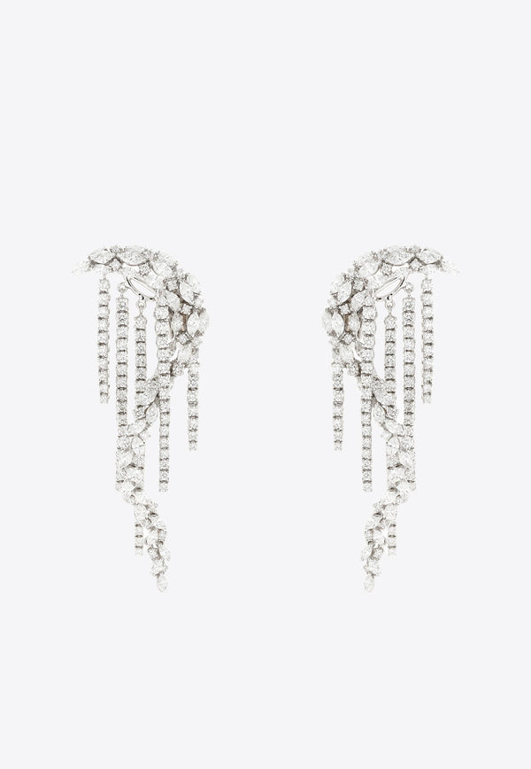 Y-Couture Diamond Drop Earrings in 18-karat White Gold
