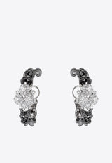Black Strada Diamond Hoop Earrings in 18-karat White Gold