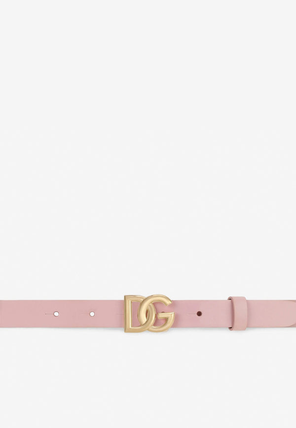 Girls DG Logo Buckle Belt in Patent Leather