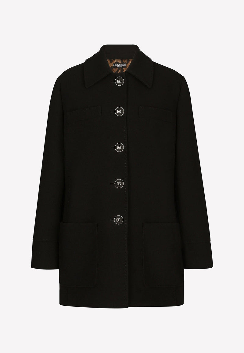 Double Crepe Buttoned Coat