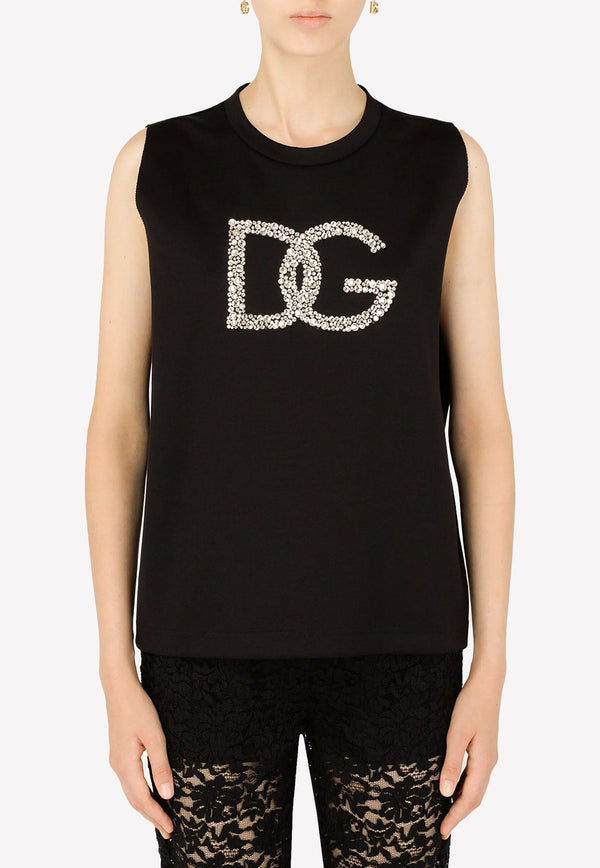 Crystal-Embellished Interlock Logo Tank Top