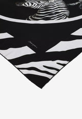 Large Zebra Print Twill Scarf