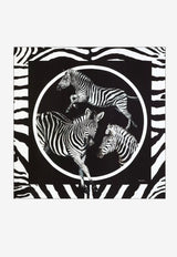 Large Zebra Print Twill Scarf