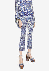 Majolica Print Cropped Pants