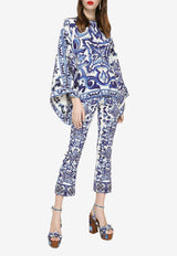 Majolica Print Cropped Pants