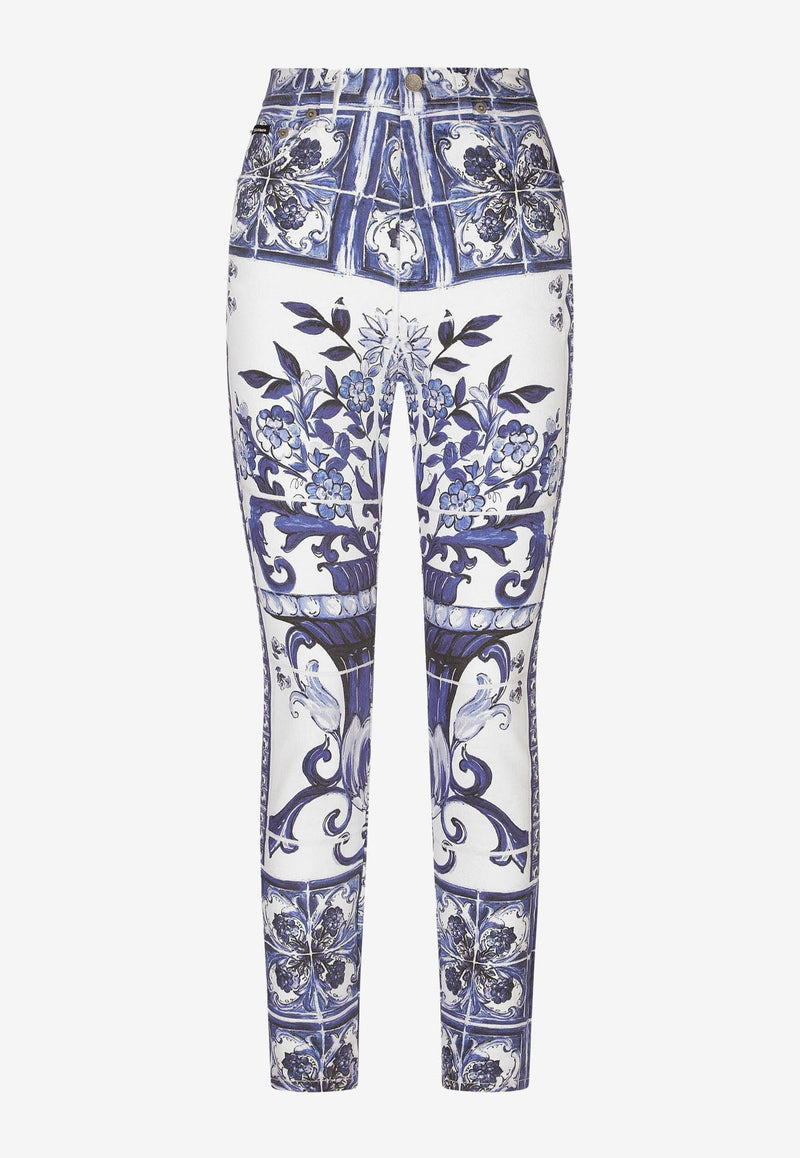 Majolica Print Skinny Grace Jeans