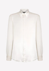 Long-Sleeved Satin Silk Shirt
