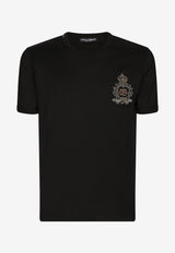 Short-Sleeved T-shirt with Heraldic Logo Patch