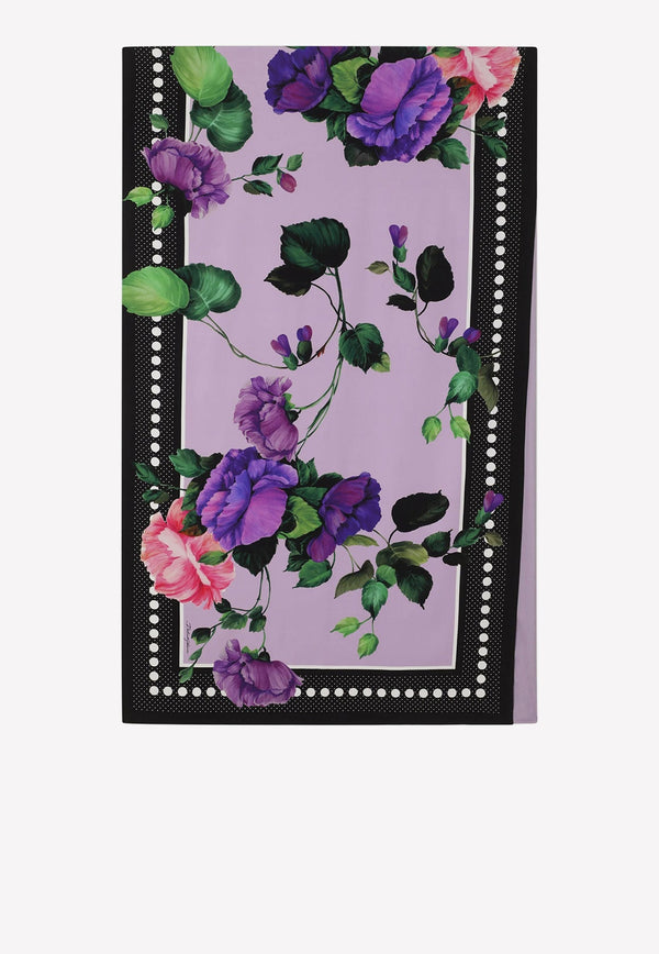 Floral Print Charmeuse Hijab