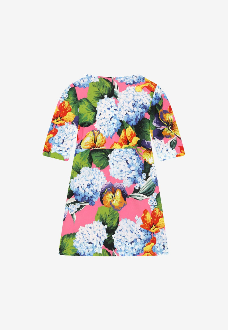 Girls Hydrangea Print Cady Dress