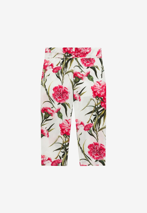 Girls Carnation Print Pants