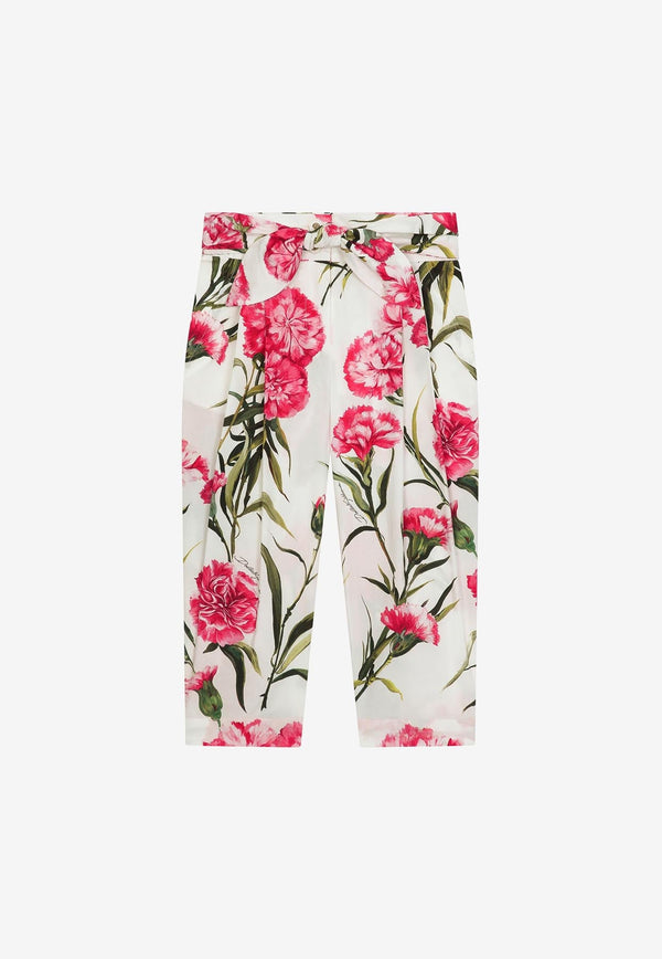 Girls Carnation Print Pants