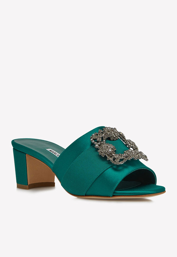 Martanew 50 Crystal Buckle Mules