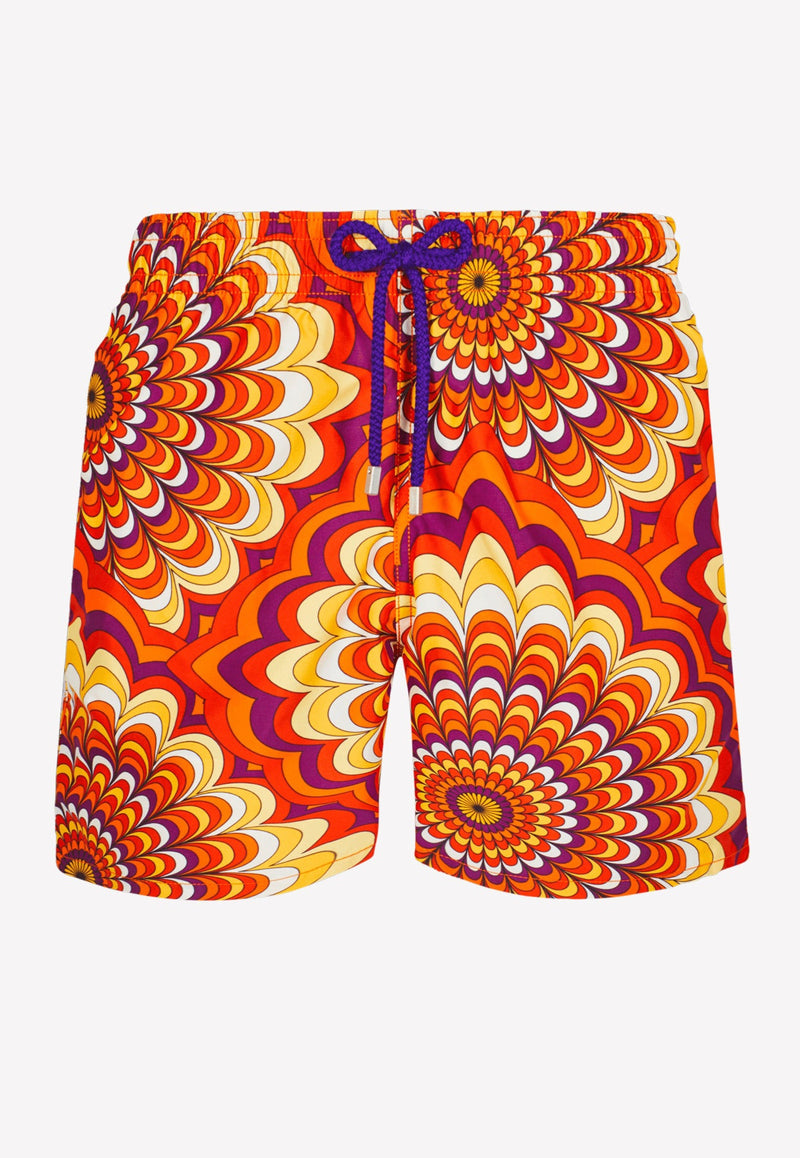 Moorea 1975 Rosaces Printed Nylon Swim Shorts
