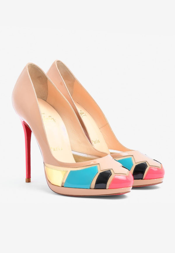 Astrogirl 110 Patent Leather Patchwork Pumps