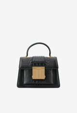 Small 001 Top Handle Bag in Croc-Embossed Leather