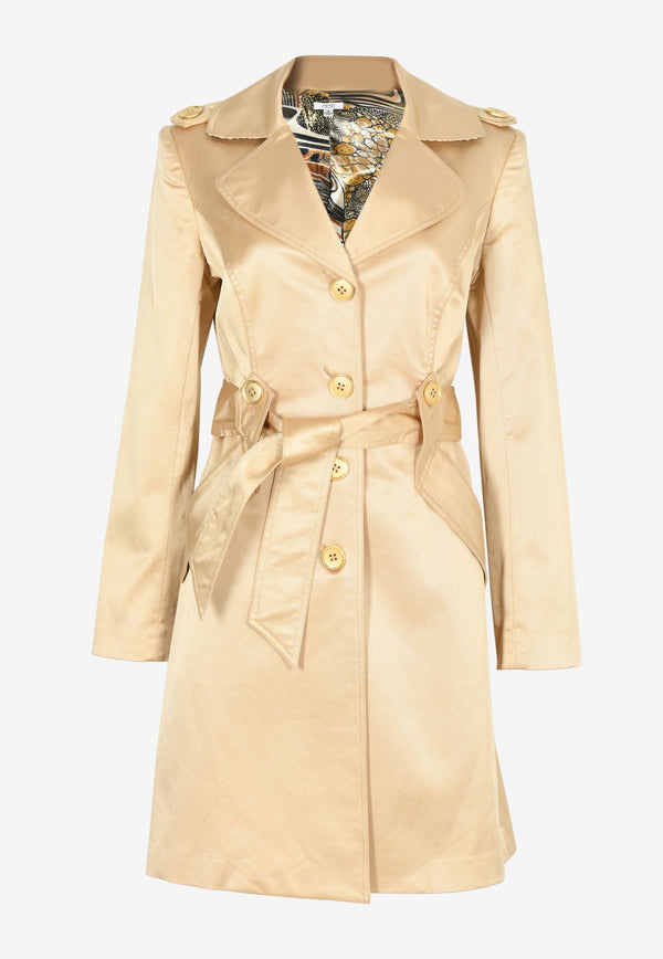 Single-Breasted Metallic Trench Coat