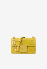 Medium 001 Chain Shoulder Bag in Croc-Embossed Leather