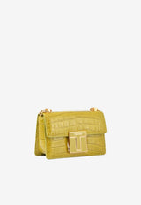 Medium 001 Chain Shoulder Bag in Croc-Embossed Leather