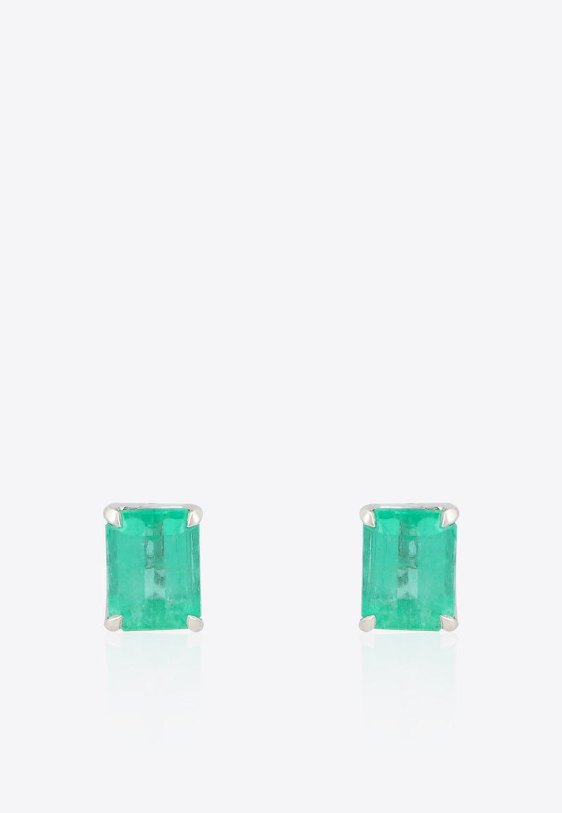 Special Order - Certified Colombian Emerald Line Earrings with Convertible Studs