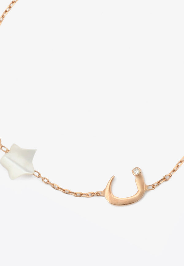 Special Order- ن Bespoke Baby Bracelet in 18-karat Rose Gold and Mother-of-Pearl