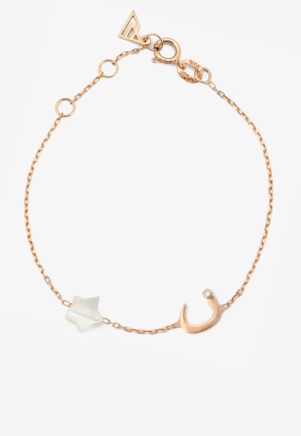 Special Order- ن Bespoke Baby Bracelet in 18-karat Rose Gold and Mother-of-Pearl