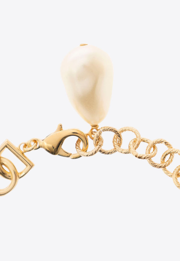 DG Logo Chain Pearl Bracelet