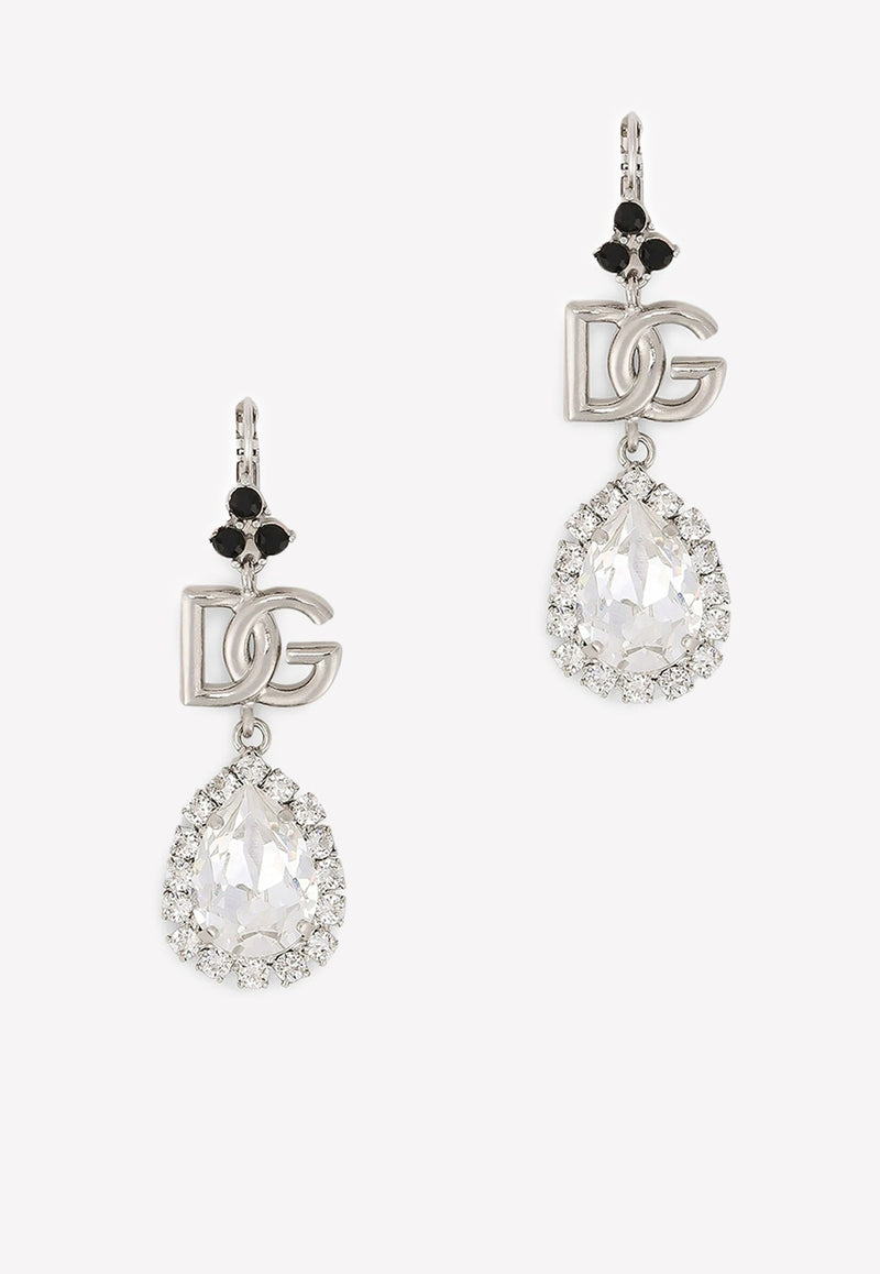 Crystal-Embellished Drop Earrings