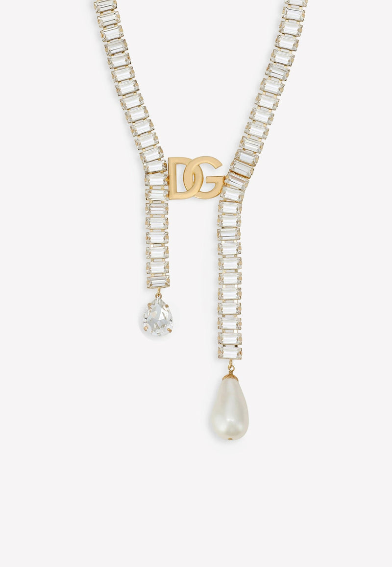 Crystal and Pearl DG Necklace