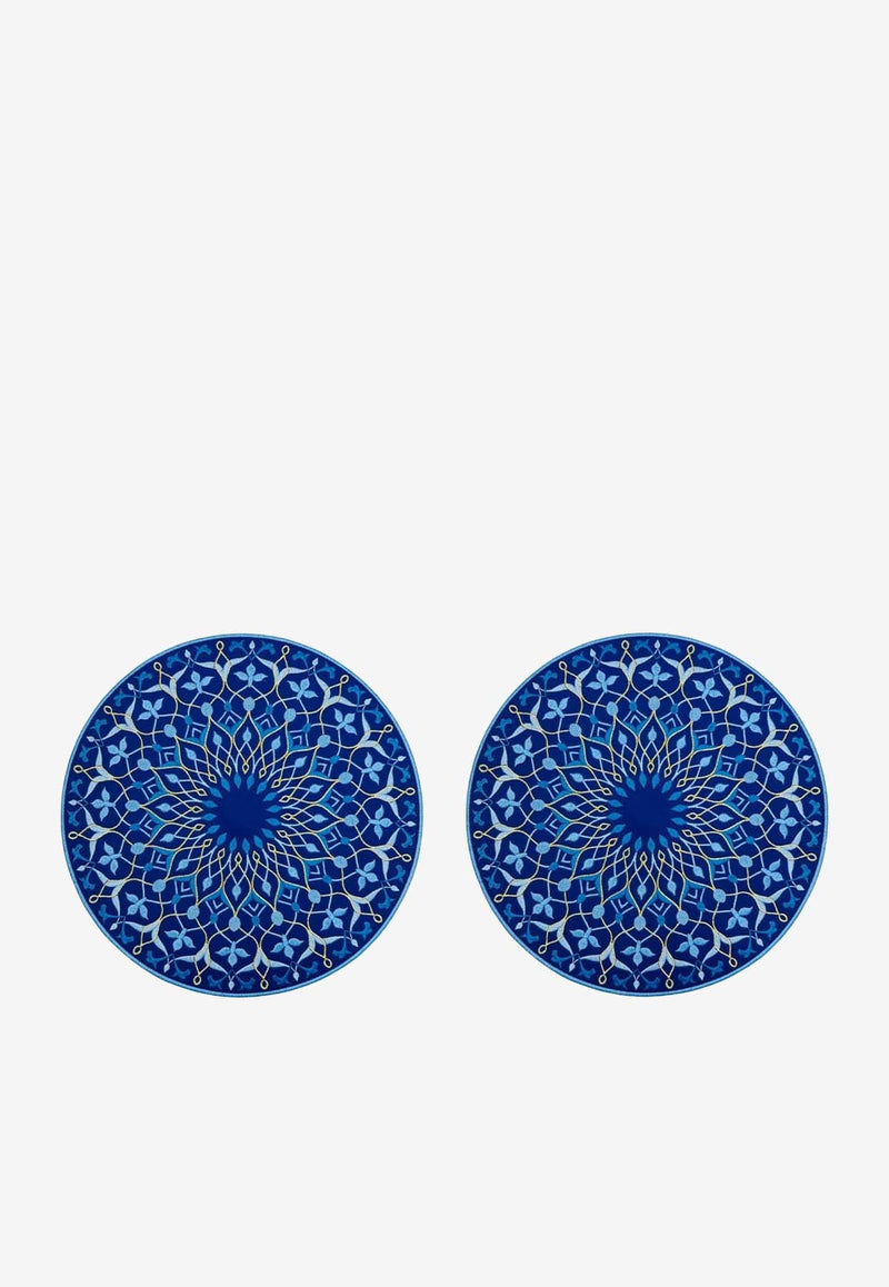 Embroidered Round Placemats - Set of 2