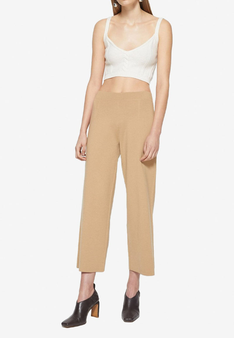 Lenore Cropped Knit Pants in Wool Blend